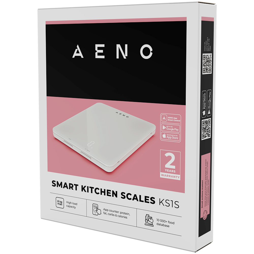 Smart Bluetooth Kitchen Scale 5 kg Aeno KS1S plastic, glass