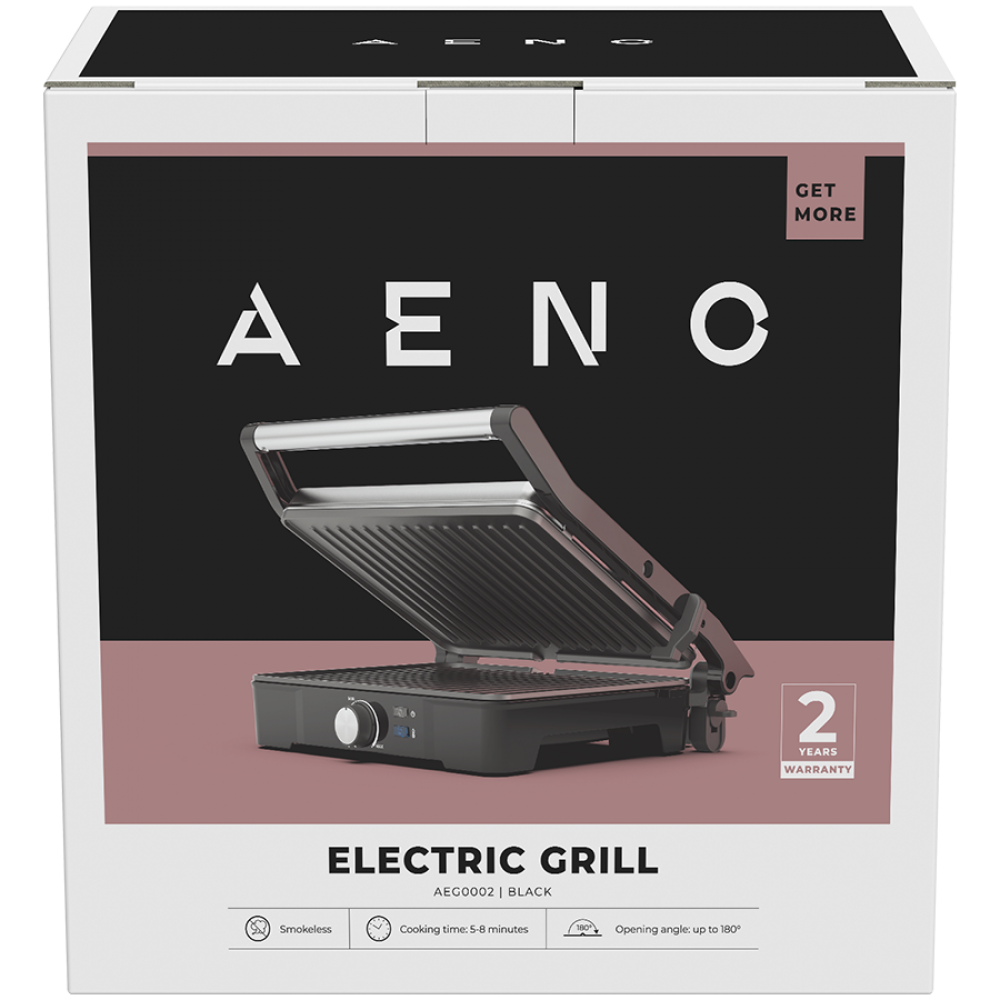 Elektrogrill 2000W mit Temperaturregelung Aeno EG2 schwarz