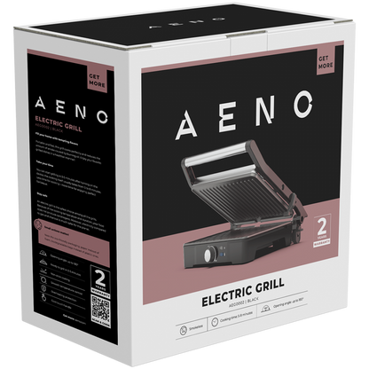 Elektrogrill 2000W mit Temperaturregelung Aeno EG2 schwarz