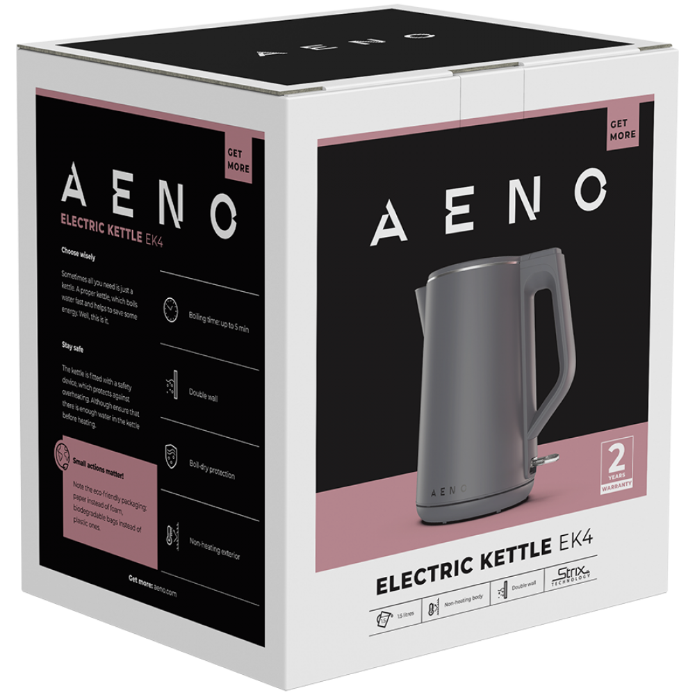 Electric Kettle 1.5L Aeno EK4 dark grey