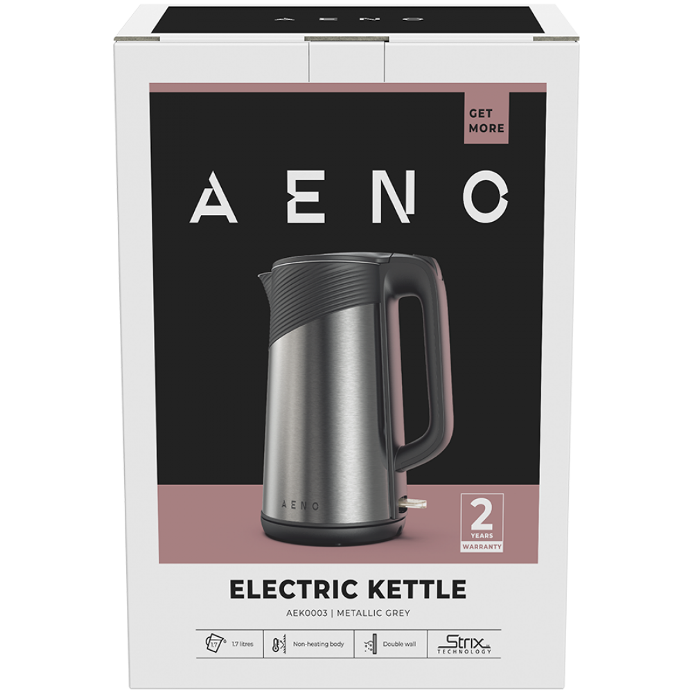 Wasserkocher 1,7 l Metallic Aeno EK3 Grau