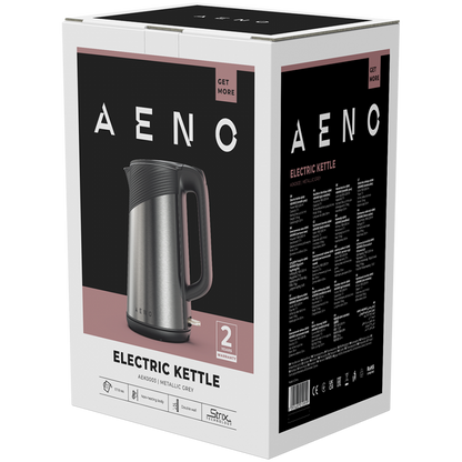 Wasserkocher 1,7 l Metallic Aeno EK3 Grau