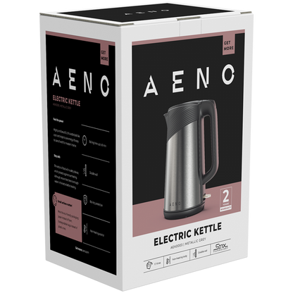 Wasserkocher 1,7 l Metallic Aeno EK3 Grau