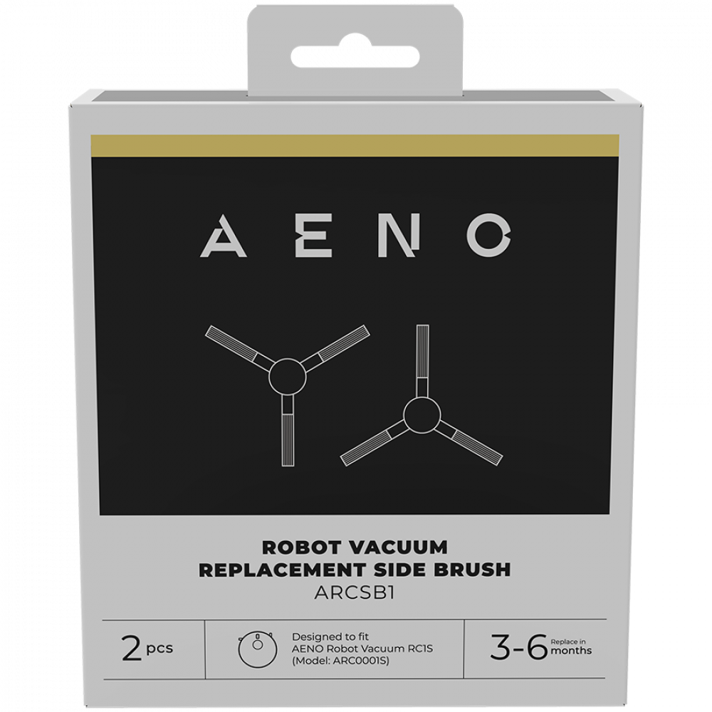 Aeno ARCSB1 Robot Vacuum Cleaner Side Brushes, 2 pcs, Black