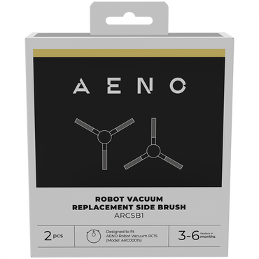 Aeno ARCSB1 Robot Vacuum Cleaner Side Brushes, 2 pcs, Black
