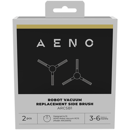 Aeno ARCSB1 Robot Vacuum Cleaner Side Brushes, 2 pcs, Black