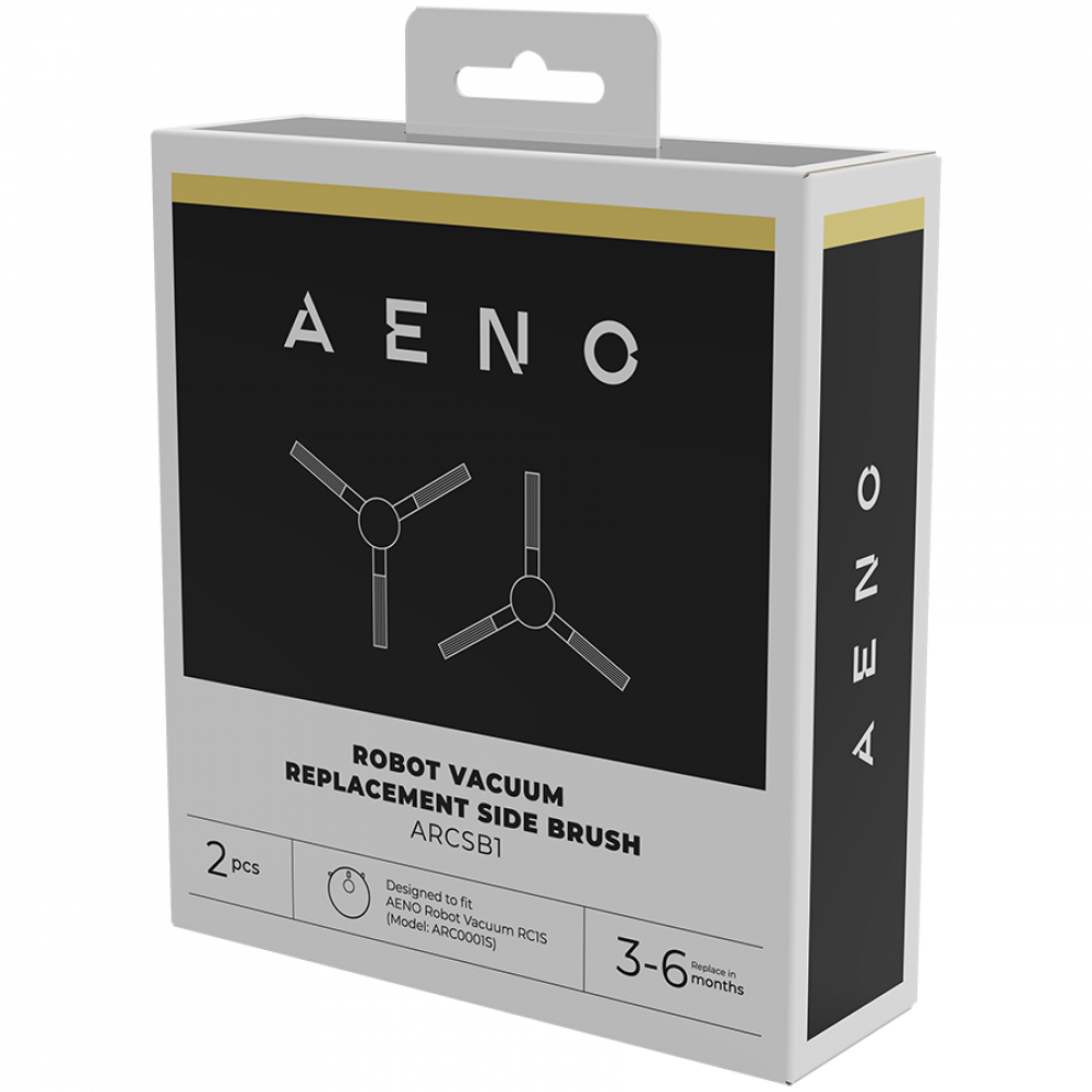 Aeno ARCSB1 Robot Vacuum Cleaner Side Brushes, 2 pcs, Black