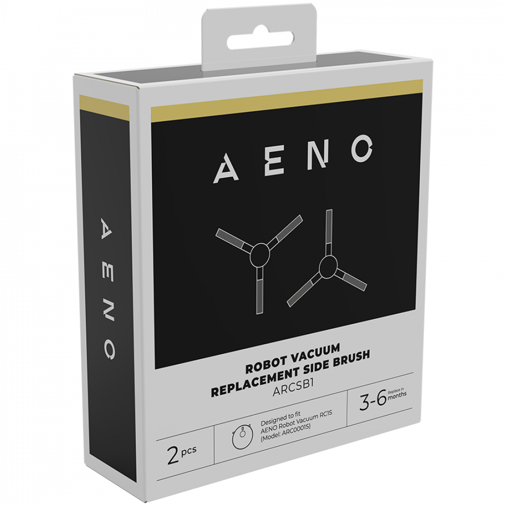 Aeno ARCSB1 Robot Vacuum Cleaner Side Brushes, 2 pcs, Black