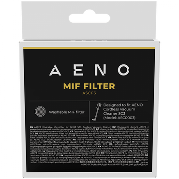 Abwaschbarer MIF-Filter für Aeno ASCF3 Staubsauger, schwarz, 1 Stk.