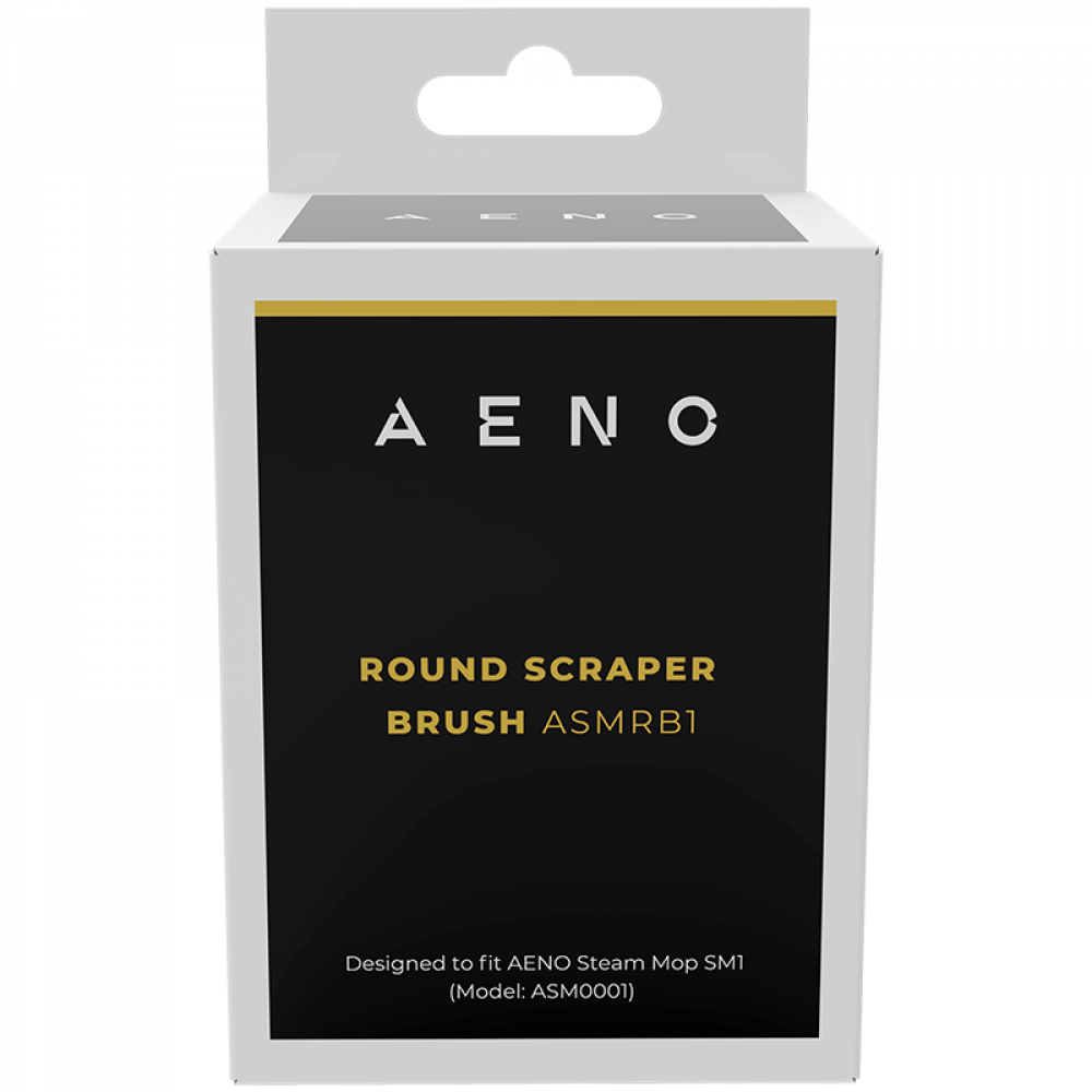 Aeno ASMRB1 Black Round Scraper Brush for Steam Mop