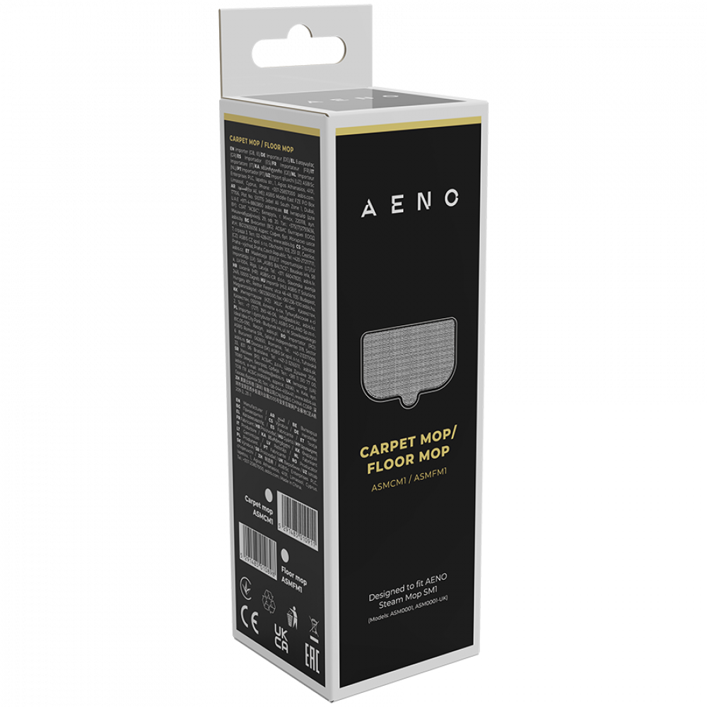 Microfiber pad for steam mop 260 x 155 mm Aeno ASMFM1 white