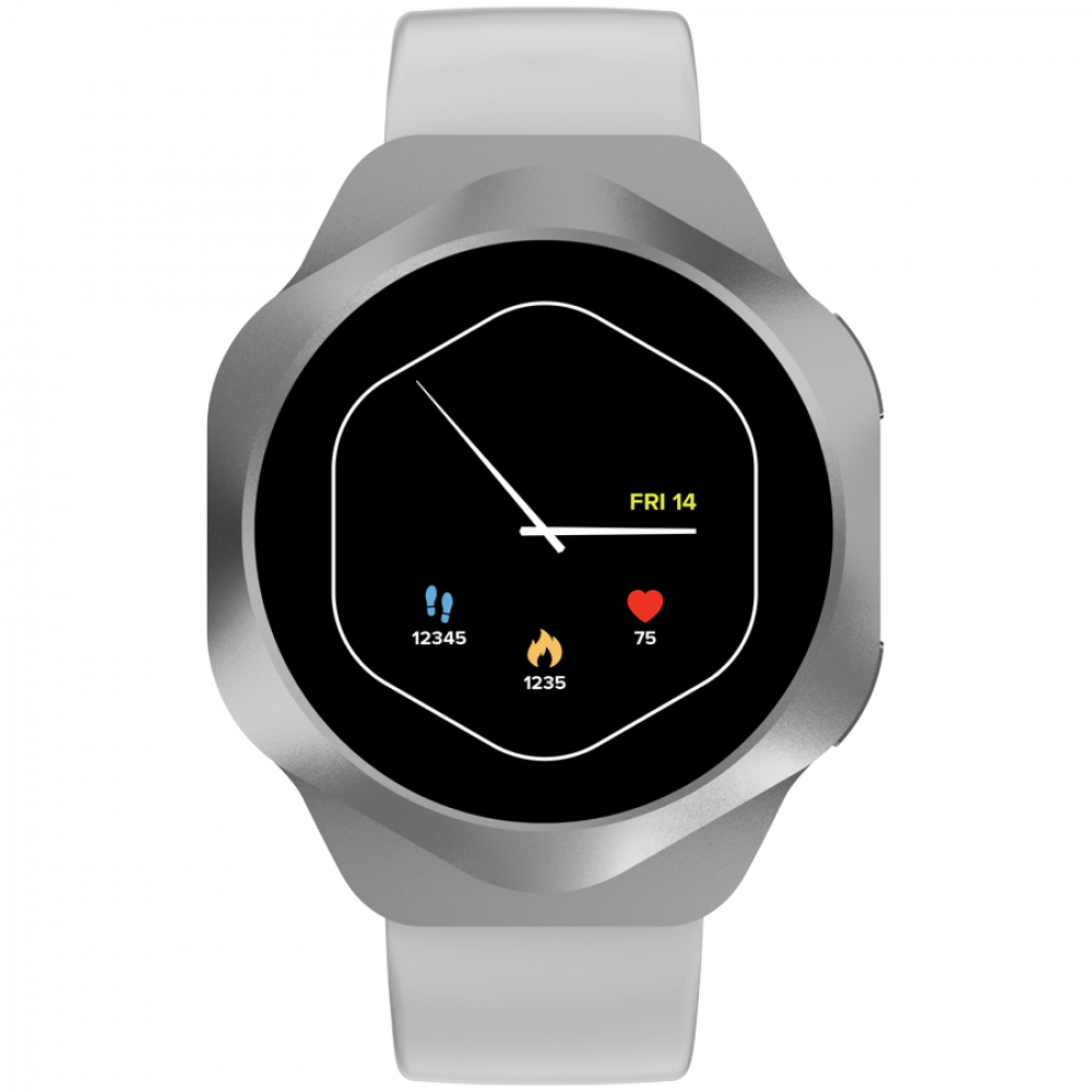 Smartwatch mit Bluetooth-Telefonie Canyon Hexagon 88 Silber