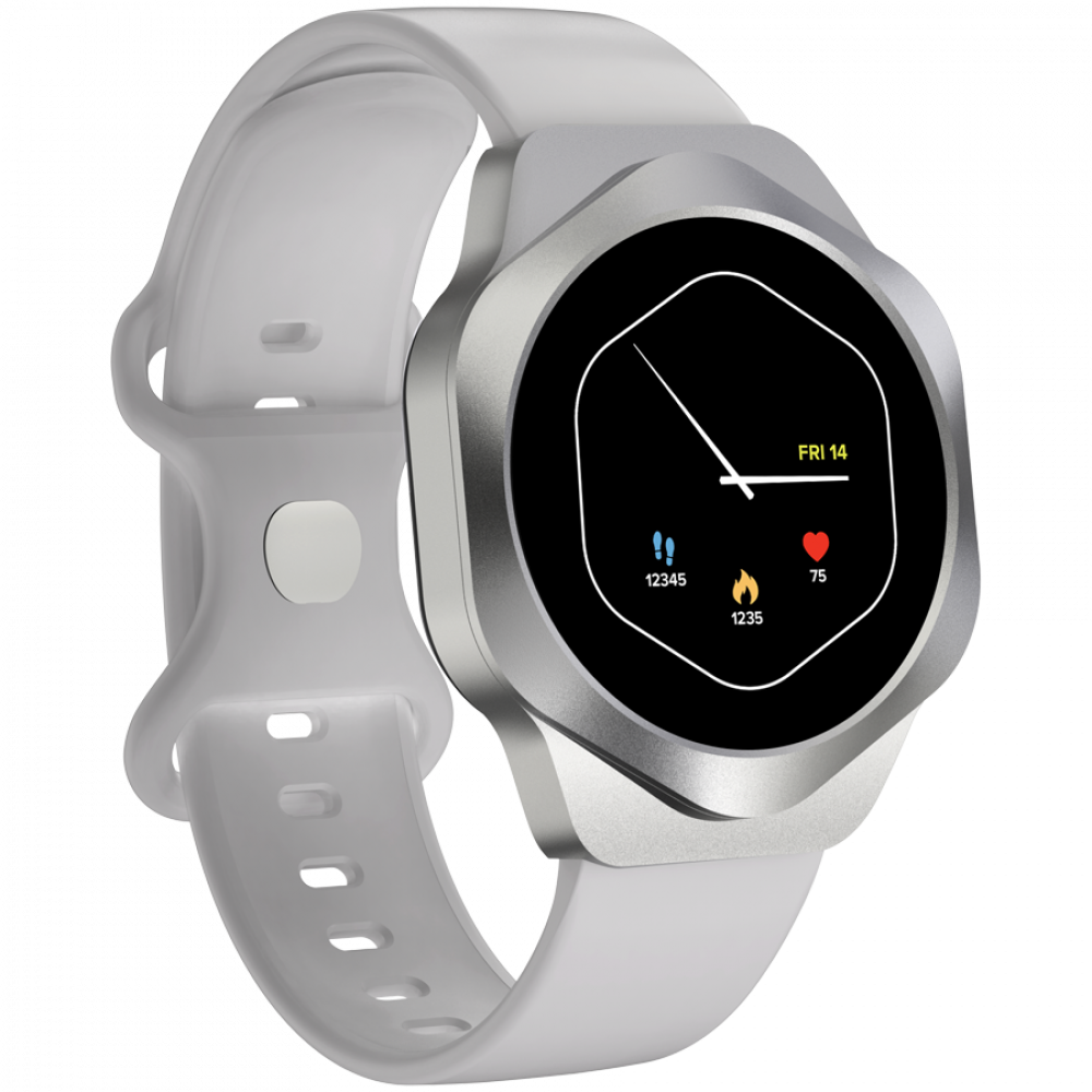 Smartwatch mit Bluetooth-Telefonie Canyon Hexagon 88 Silber