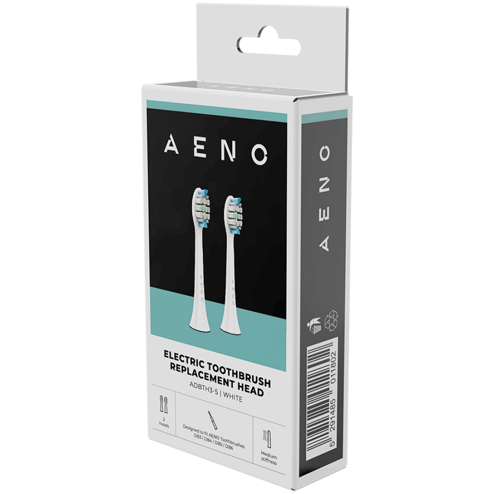 Aeno ADBTH3-5 toothbrush heads indicator bristles 2 pcs white