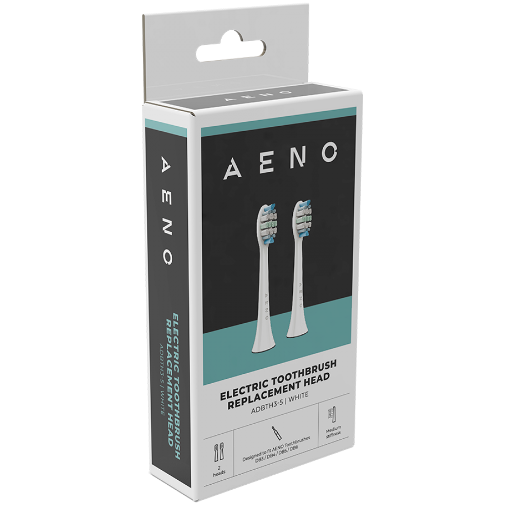 Aeno ADBTH3-5 toothbrush heads indicator bristles 2 pcs white
