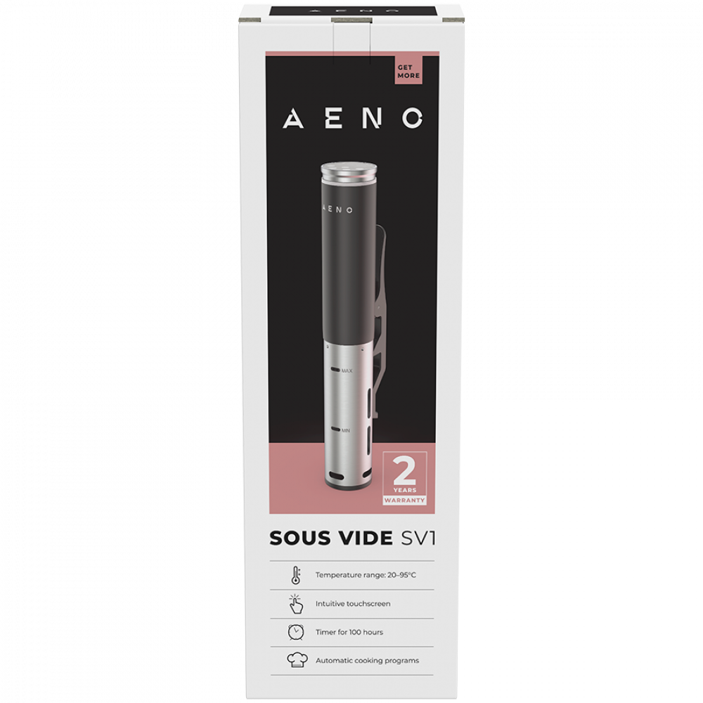 Sous Vide Aeno SV1 95°C 100h 4 Programme LCD IPX7 schwarz silber