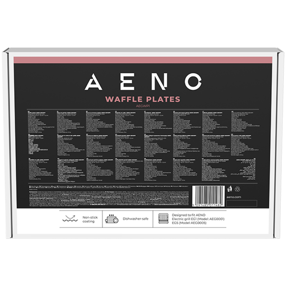 Waffelplatte 290x234 mm für Aeno AEGWP1 Grills schwarz