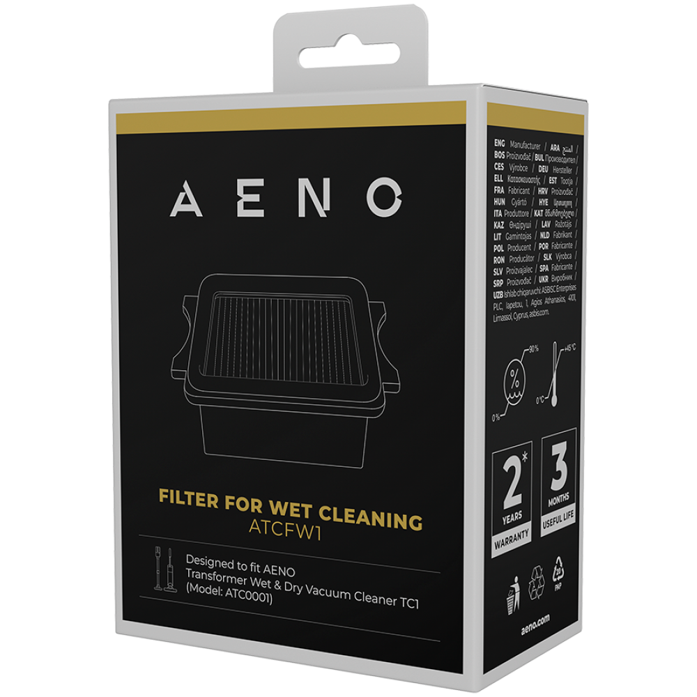Wet filter for Aeno ATCFW1 vacuum cleaner, black, 1 pc.