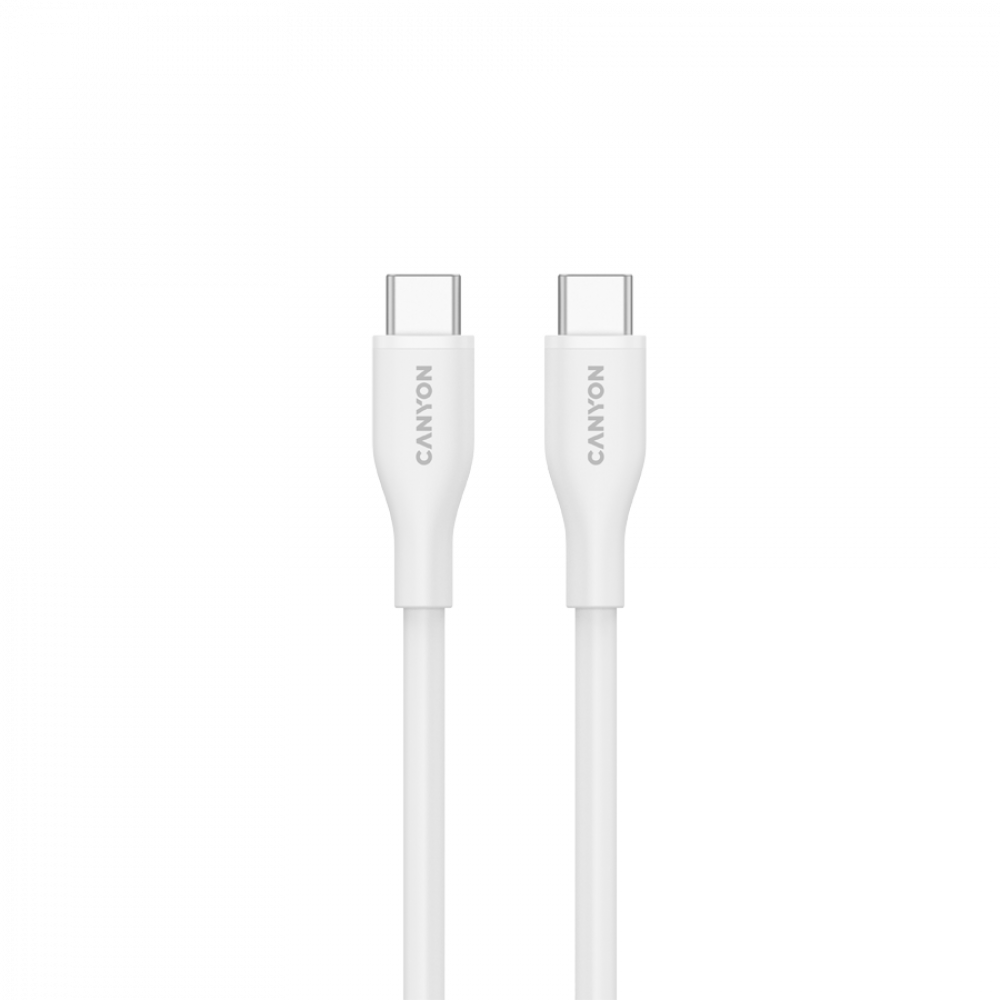 USB-C to USB-C 60W 1m Silicone Charging Cable Canyon CC60SC10 White