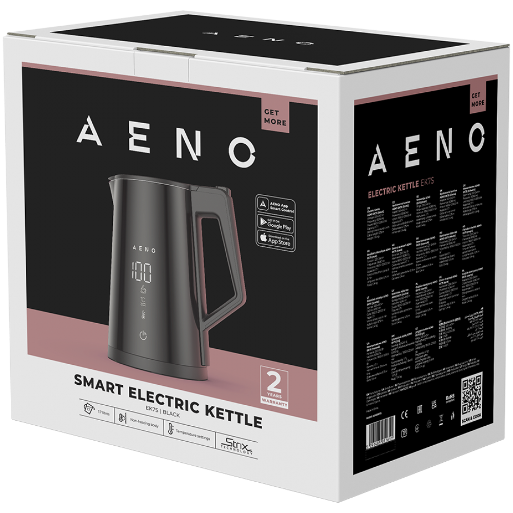 Aeno EK7S Black 1.7 L Electric Kettle