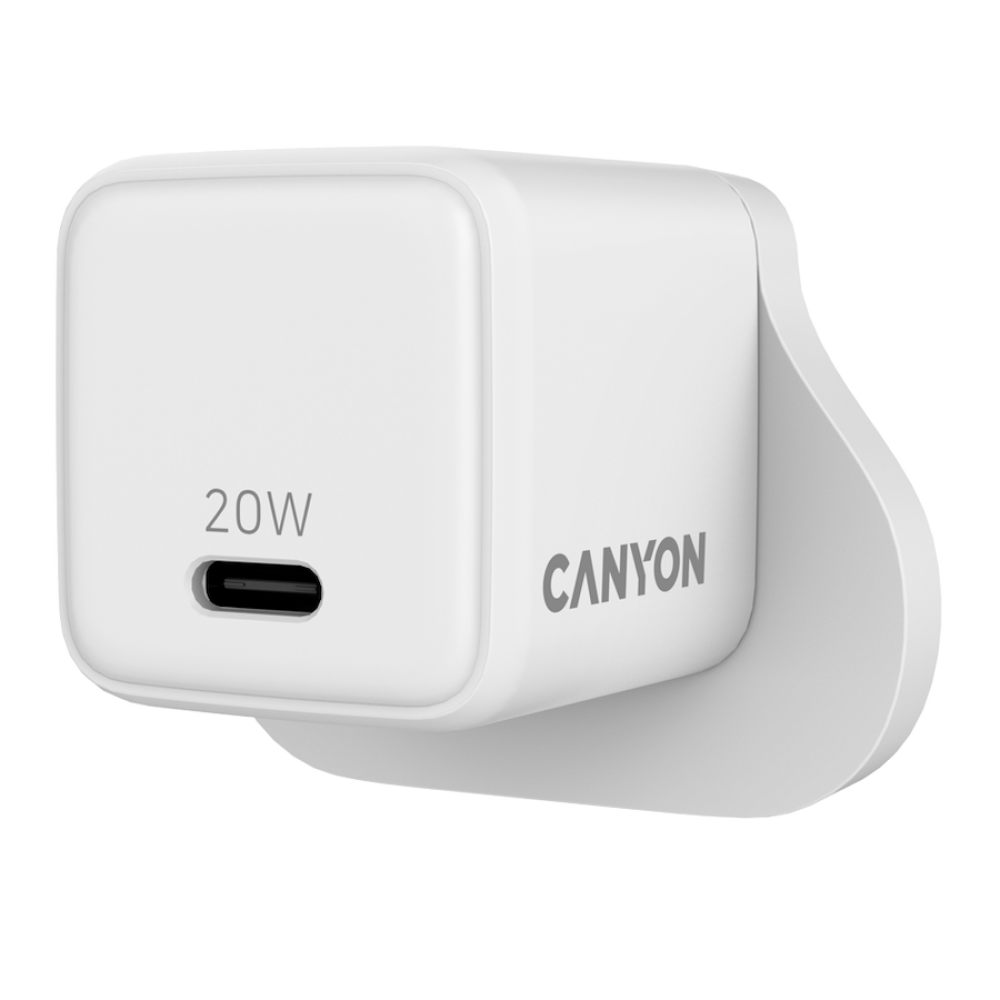Ładowarka sieciowa 20W GaN 1xPD UK Canyon CU20C biała