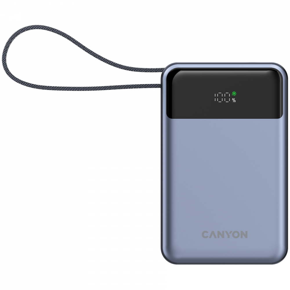 Powerbank 20000 mAh PD 65W z kablem Canyon OnPower 600 grafitowy