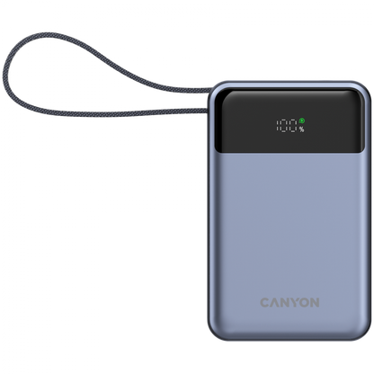 Powerbank 20000 mAh PD 65W z kablem Canyon OnPower 600 grafitowy