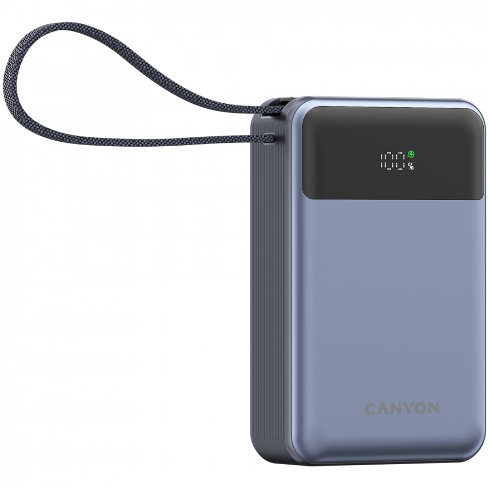 Powerbank 20000 mAh PD 65W z kablem Canyon OnPower 600 grafitowy