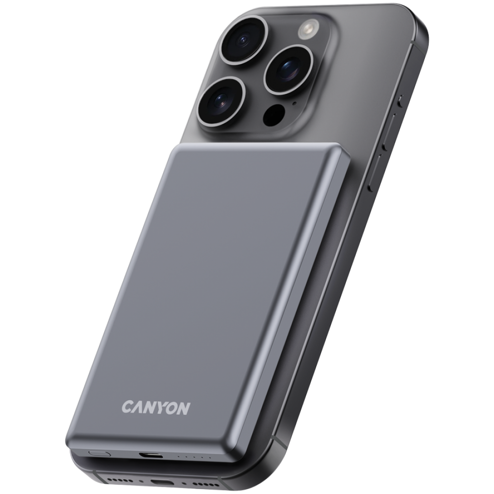 Canyon OnPower 505 Graphite 5000 mAh PD 20W Slim Magsafe Power Bank
