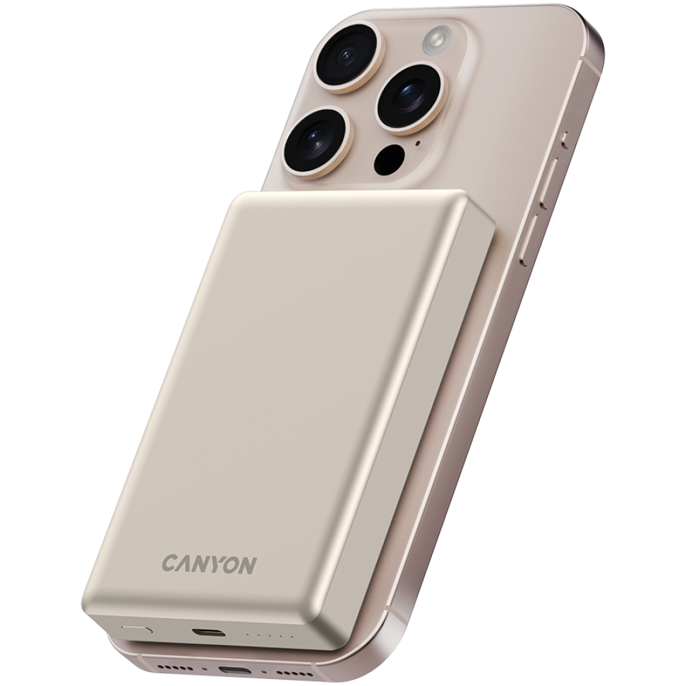 Powerbank 10000 mAh PD 20W slim Magsafe Canyon OnPower 510 beige