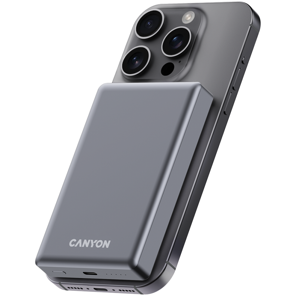 Powerbank 10000 mAh PD20W slim Magsafe Canyon OnPower 510 grau