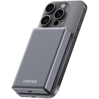 Powerbank 10000 mAh PD20W slim Magsafe Canyon OnPower 510 grau