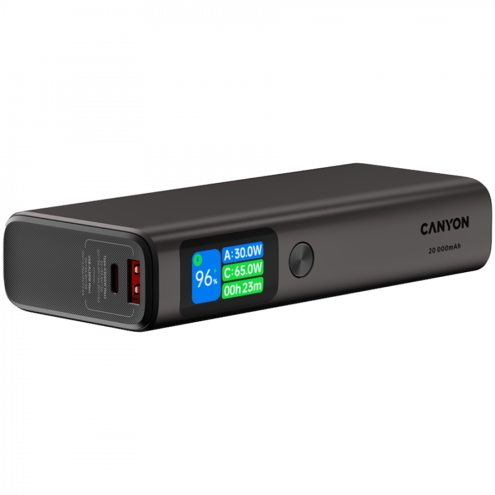 Powerbank 20000 mAh PD 130W mit Display Canyon OnPower 230 graphit