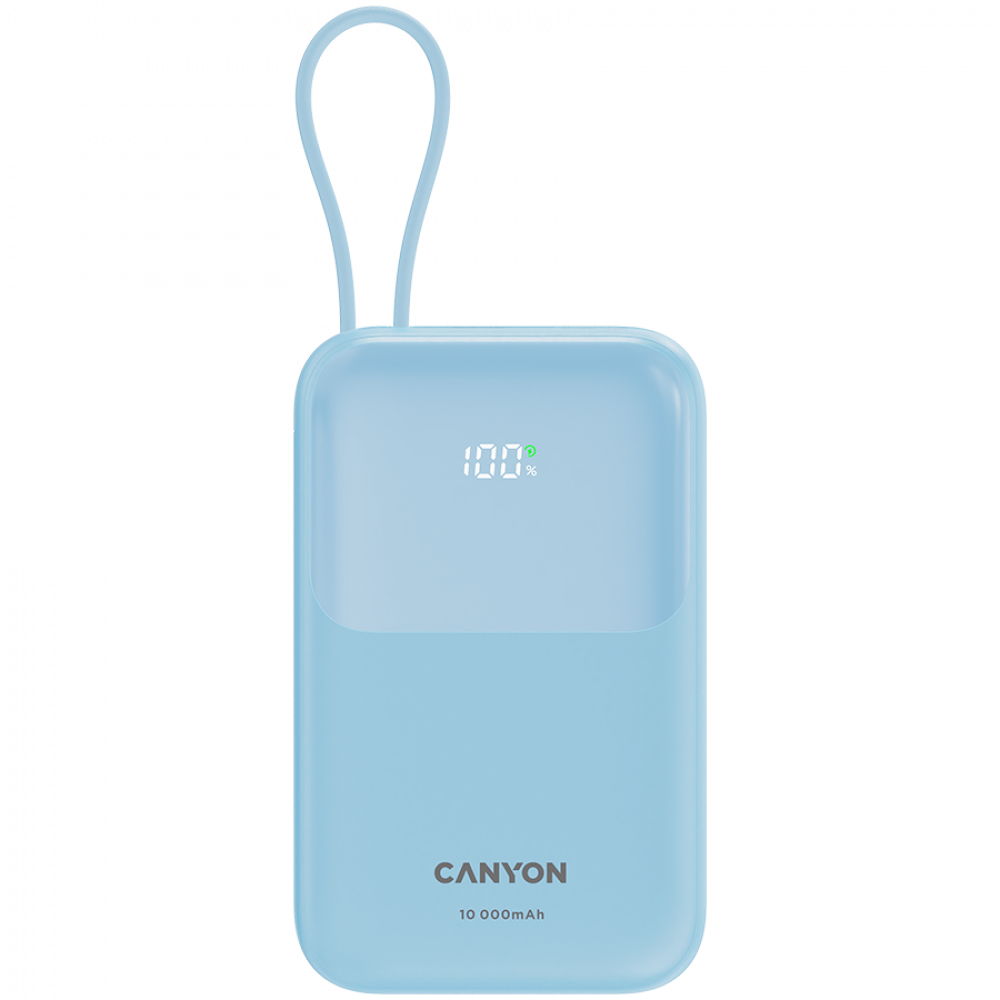 Powerbank 10000 mAh PD 22.5W with cable Canyon OnPower 101 blue