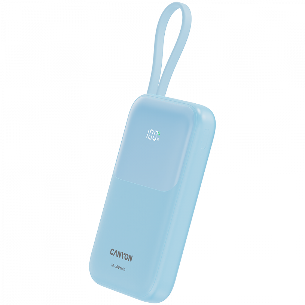 Powerbank 10000 mAh PD 22.5W with cable Canyon OnPower 101 blue