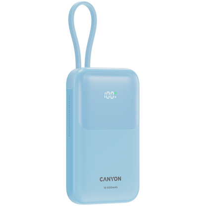 Powerbank 10000 mAh PD 22.5W with cable Canyon OnPower 101 blue