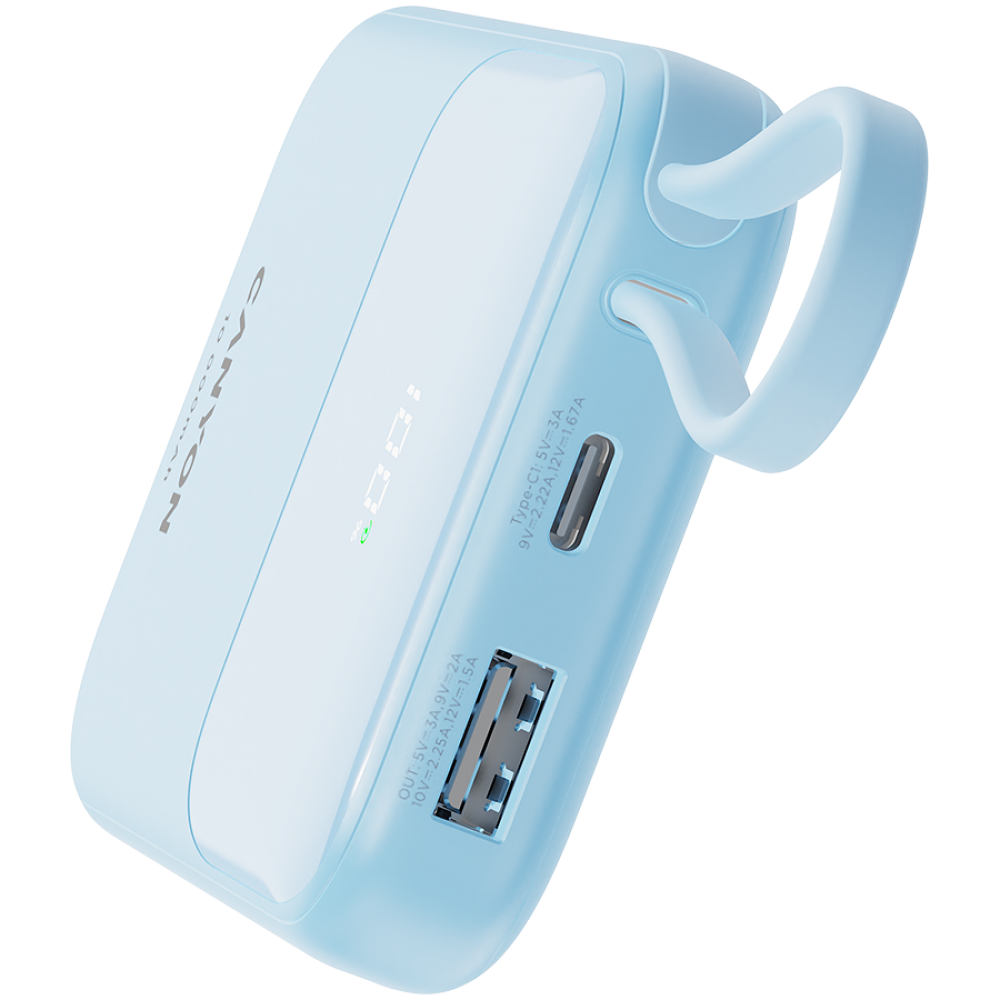 Powerbank 10000 mAh PD 22.5W with cable Canyon OnPower 101 blue
