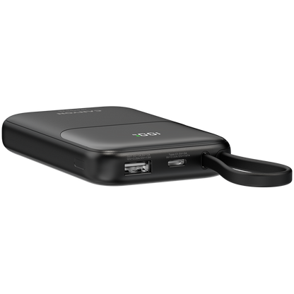 Canyon OnPower 101 10000 mAh 22.5W PD Power Bank with Cable, Black