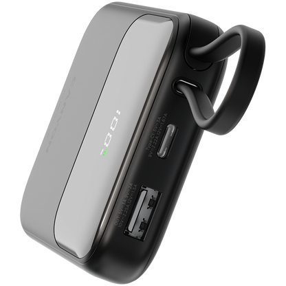Canyon OnPower 101 10000 mAh 22.5W PD Power Bank with Cable, Black