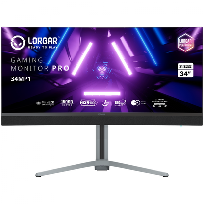 34 Zoll UWQHD Gaming-Monitor 3440x1440 Curved Lorgar schwarz
