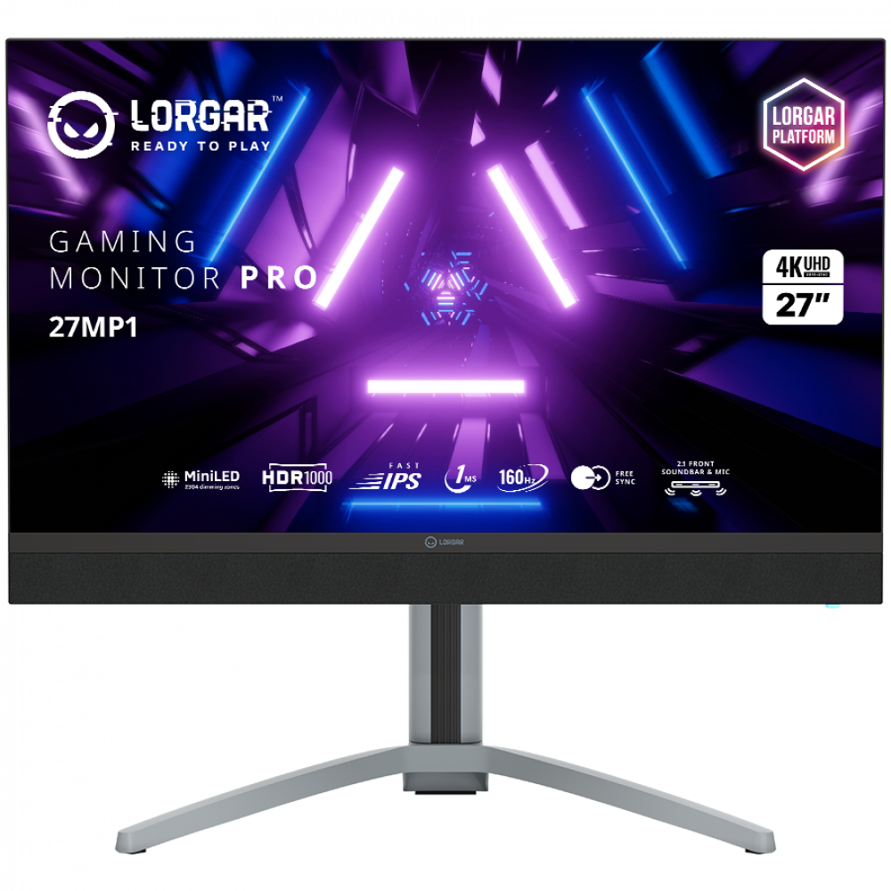 27'' 4K MiniLED 3840x2160 Lorgar UHD Pro Black/Gray Gaming Monitor