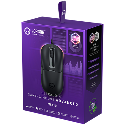 Lorgar MSA10 Ultralight Gaming Mouse, Black