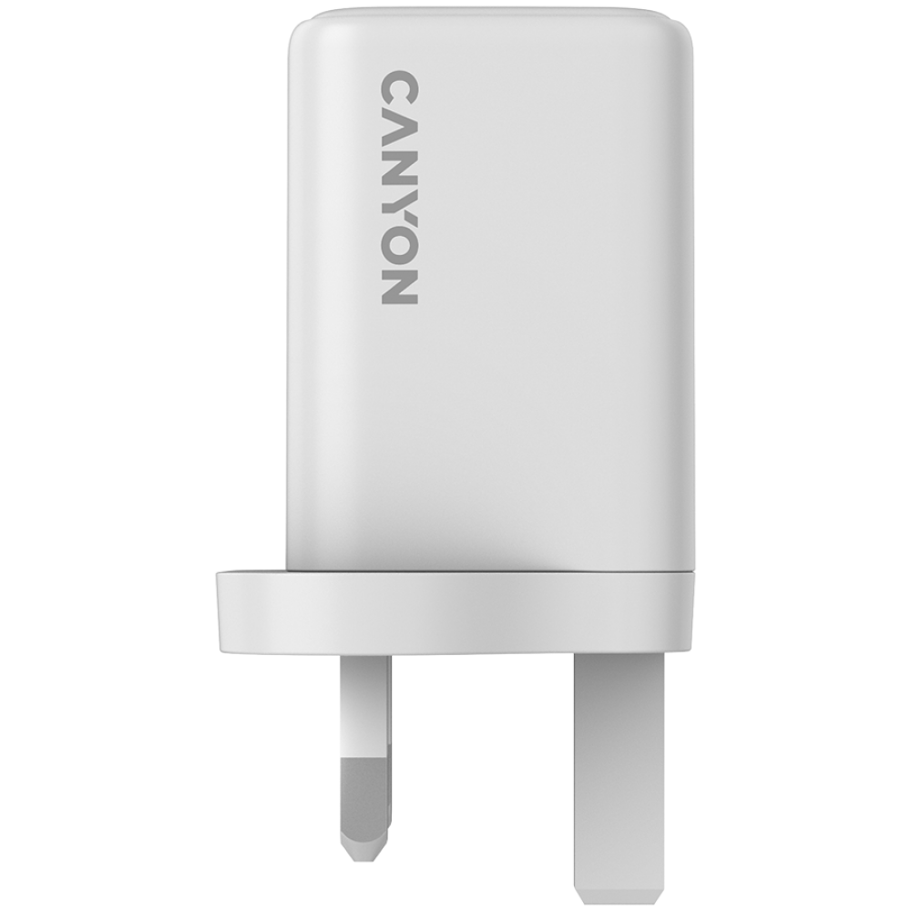 GaN 65W 2xPD 1xQC Netzladegerät UK-Stecker Canyon CU65ACC weiß