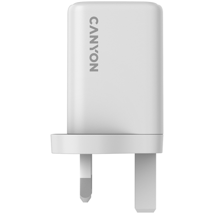 GaN 65W 2xPD 1xQC Netzladegerät UK-Stecker Canyon CU65ACC weiß