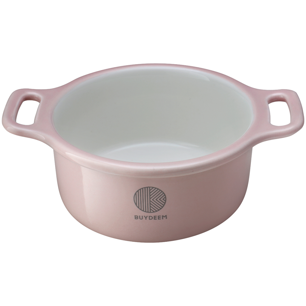 Buydeem CT1002 240ml Ceramic Covered Serving Dish Pink
