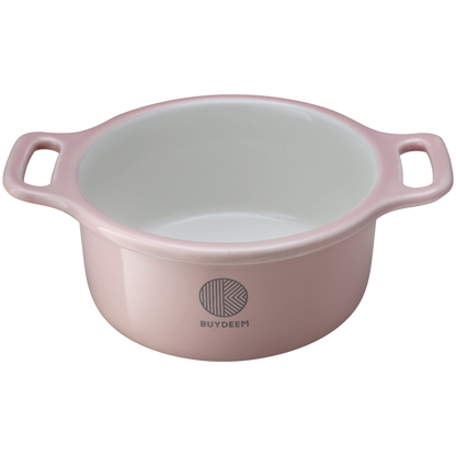 Buydeem CT1002 240ml Ceramic Covered Serving Dish Pink