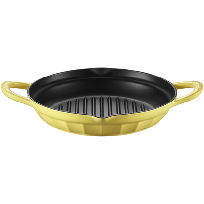 Buydeem CP553 Enamelled Cast Iron Grill Pan 26 cm Pastel Yellow