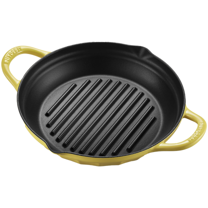 Buydeem CP553 Enamelled Cast Iron Grill Pan 26 cm Pastel Yellow