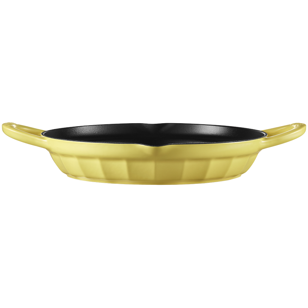 Buydeem CP553 Enamelled Cast Iron Grill Pan 26 cm Pastel Yellow