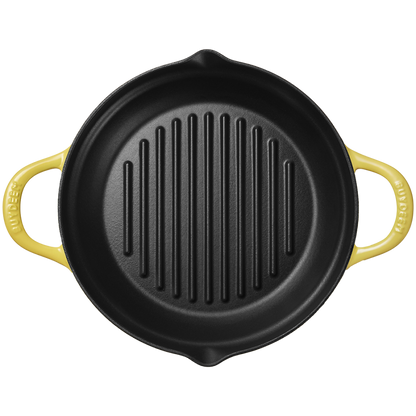Buydeem CP553 Enamelled Cast Iron Grill Pan 26 cm Pastel Yellow